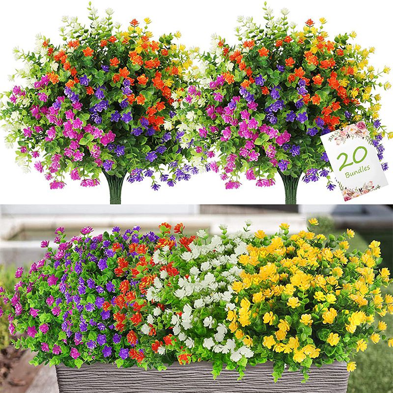 Flower Girl Basket - 3/6 قطعة زهرة النباتات الاصطناعية الأوكالبتوس
