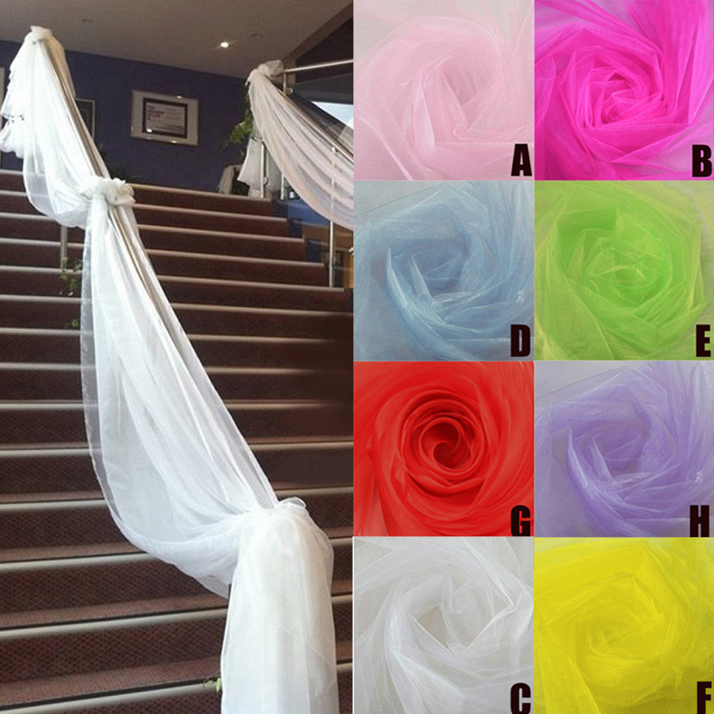 Chair Sash Organza - الزفاف الديكور تول لفة كريستال الأورجانزا
