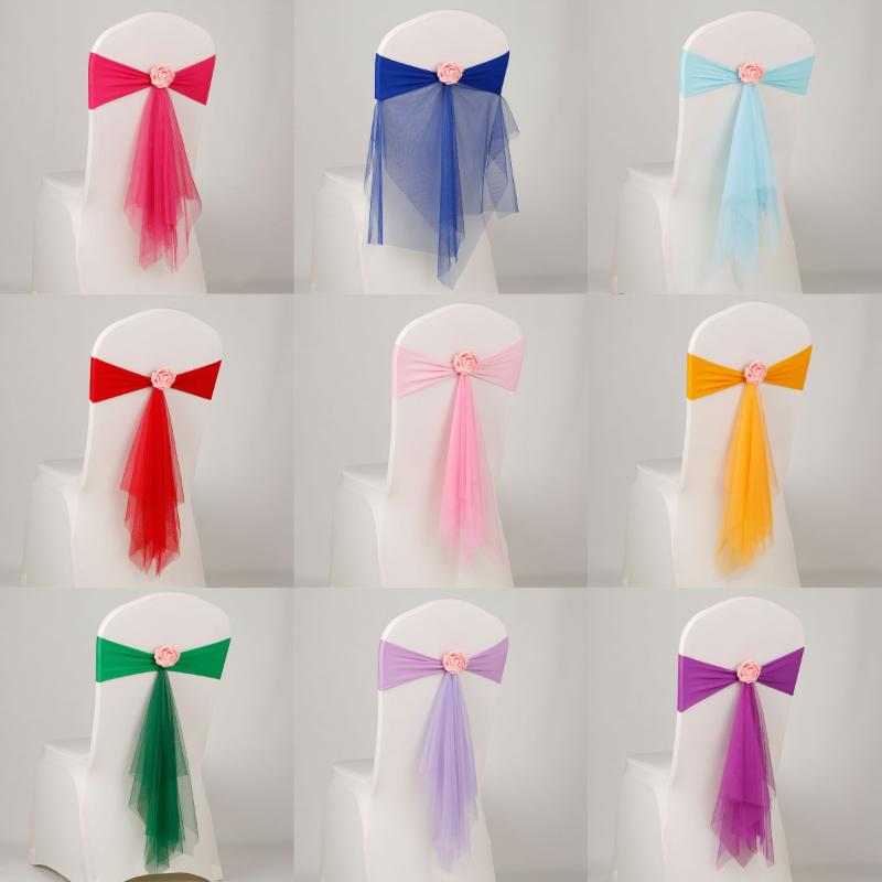Chair Sash Organza - قطعة واحدة من أشرطة الكراسي المصنوعة