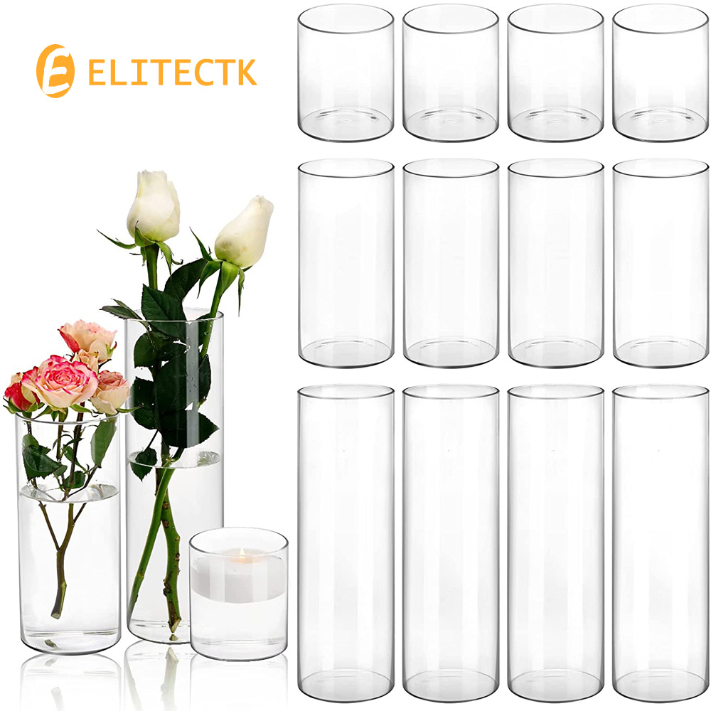 Centerpiece Vase Tall - زجاج اسطوانة زهرية إعصار شمعة حامل