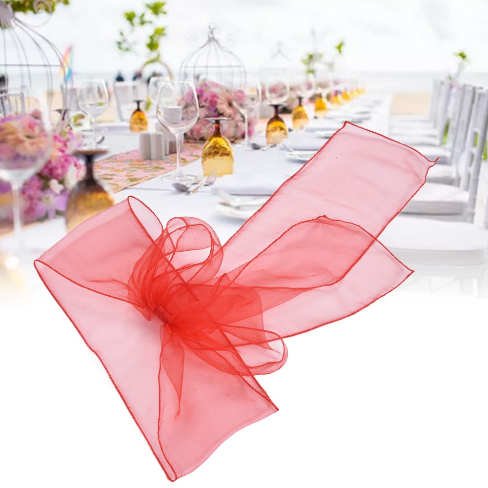 Chair Sash Organza - 10 قطع من شرائط الكراسي الأورجانزا
