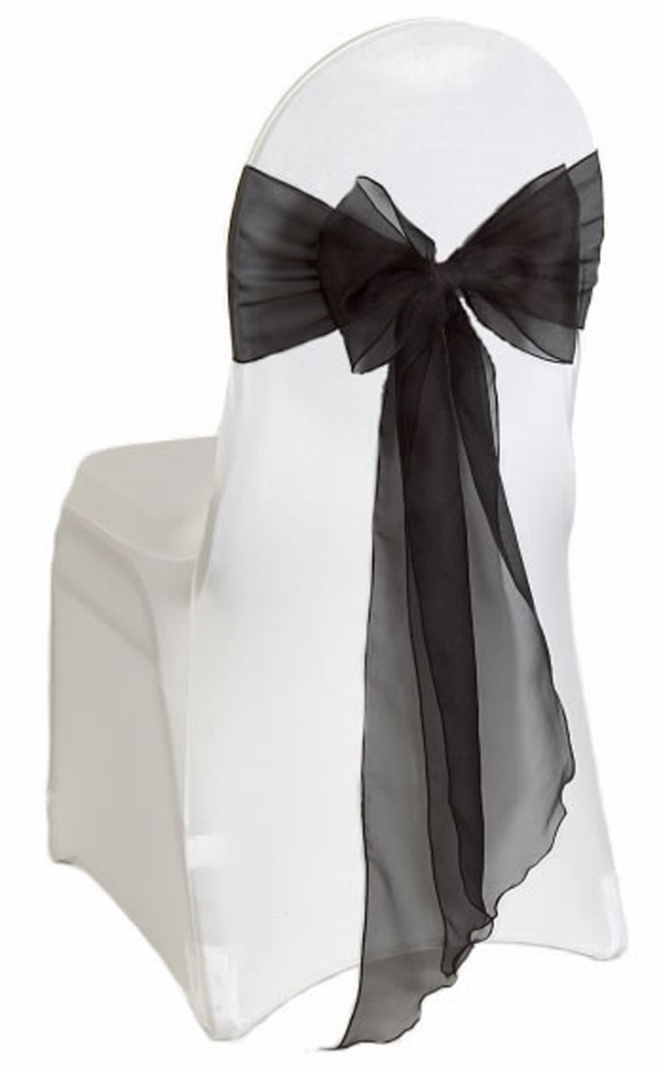 Chair Sash Organza - جديد كرسي الانحناء 50 قطعة/الوحدة الأسود