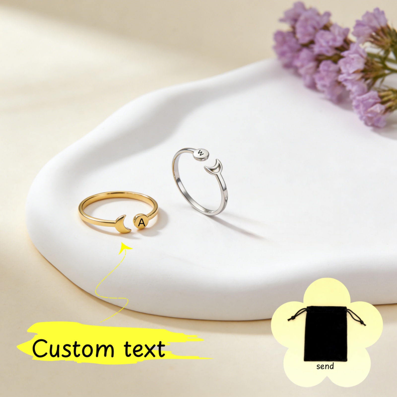 خاتم مخصص بالأحرف الأبجدية من  - مراجعة Wedding Z وسعره