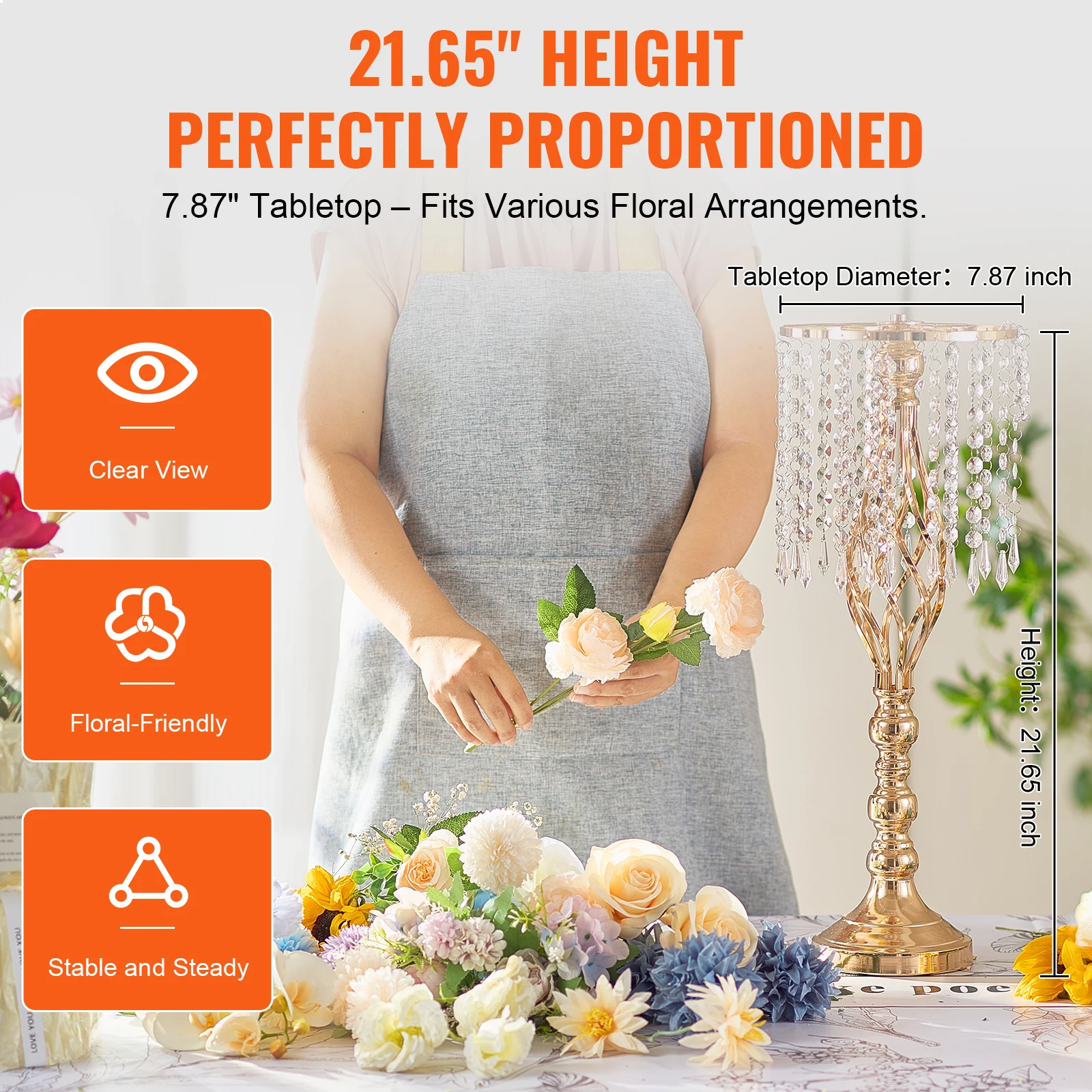 VEVOR طويل القامة كريستال الزف - مراجعة Centerpiece Vase Tall وسعره