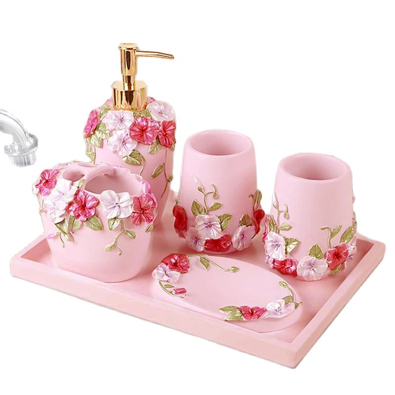 طقم هدايا الزفاف-الوردي الوردي - مراجعة Wedding Bathroom Supply Kit وسعره