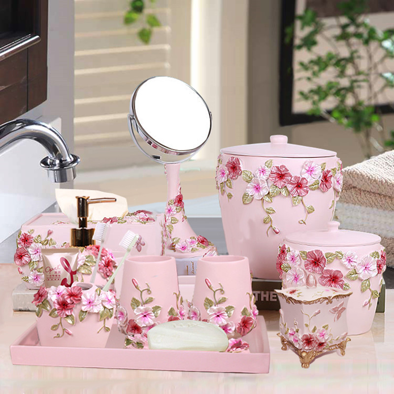 طقم هدايا الزفاف-الوردي الوردي - مراجعة Wedding Bathroom Supply Kit وسعره
