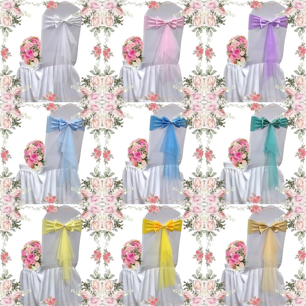 أربطة كراسي من الأورجانزا المط - مراجعة Chair Sash Organza وسعره