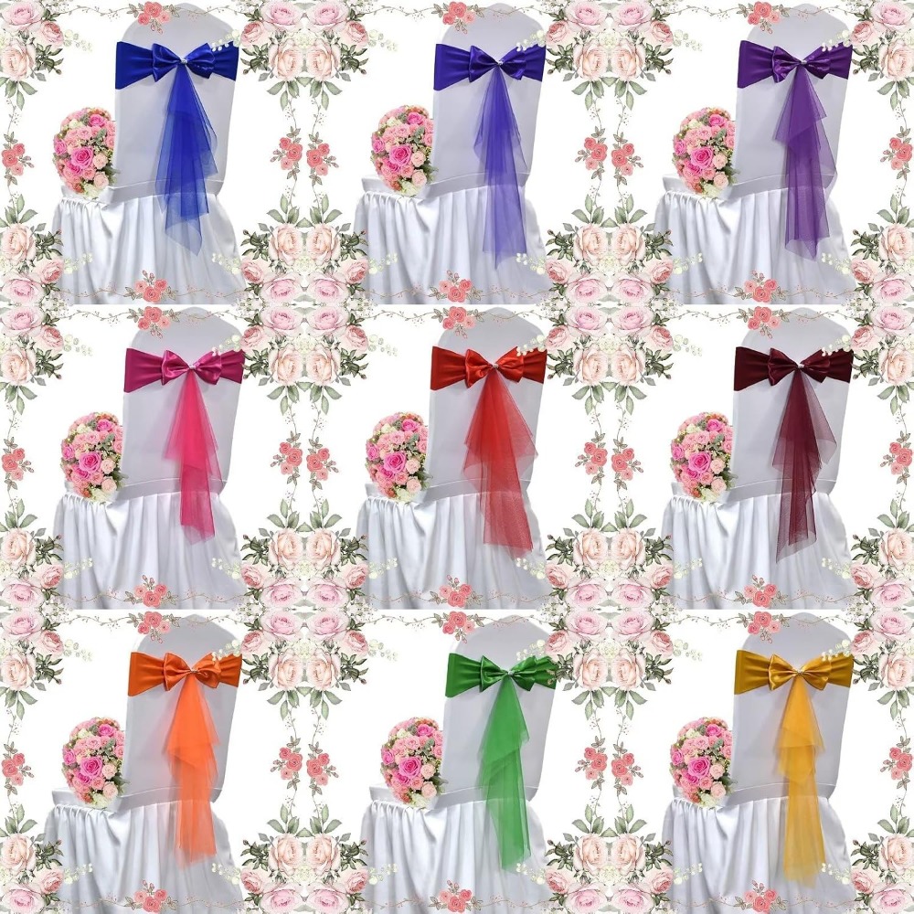أربطة كراسي من الأورجانزا المط - مراجعة Chair Sash Organza وسعره