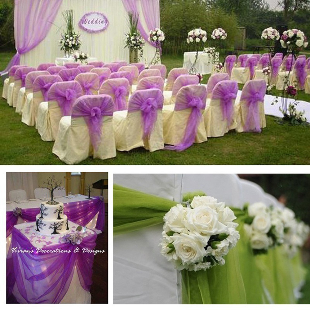الزفاف الديكور تول لفة كريستال - مراجعة Chair Sash Organza وسعره