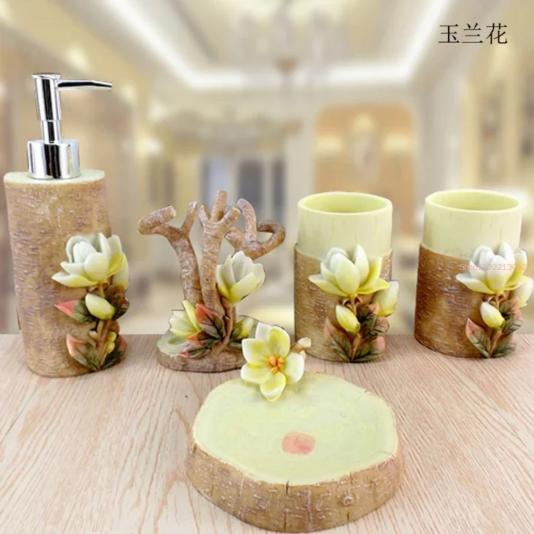 طقم إكسسوارات حمام من الراتنج  - مراجعة Wedding Bathroom Supply Kit وسعره
