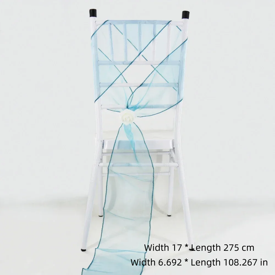 زينة كراسي الزفاف، أشرطة كراسي - مراجعة Chair Sash Organza وسعره