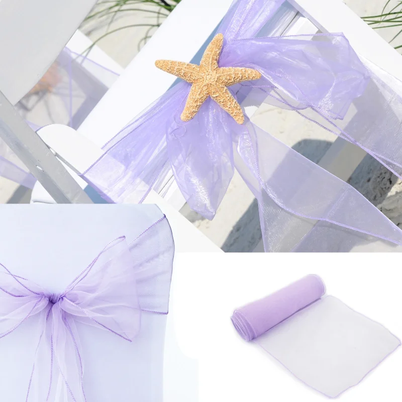 زينة كراسي الزفاف، أشرطة كراسي - مراجعة Chair Sash Organza وسعره