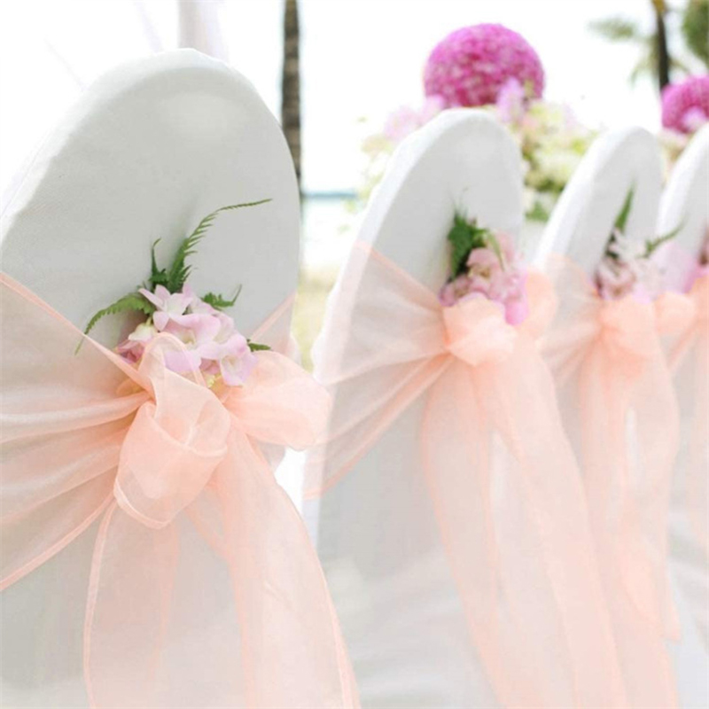 10/50/100 قطعة كرسي الزفاف الد - مراجعة Chair Sash Organza وسعره