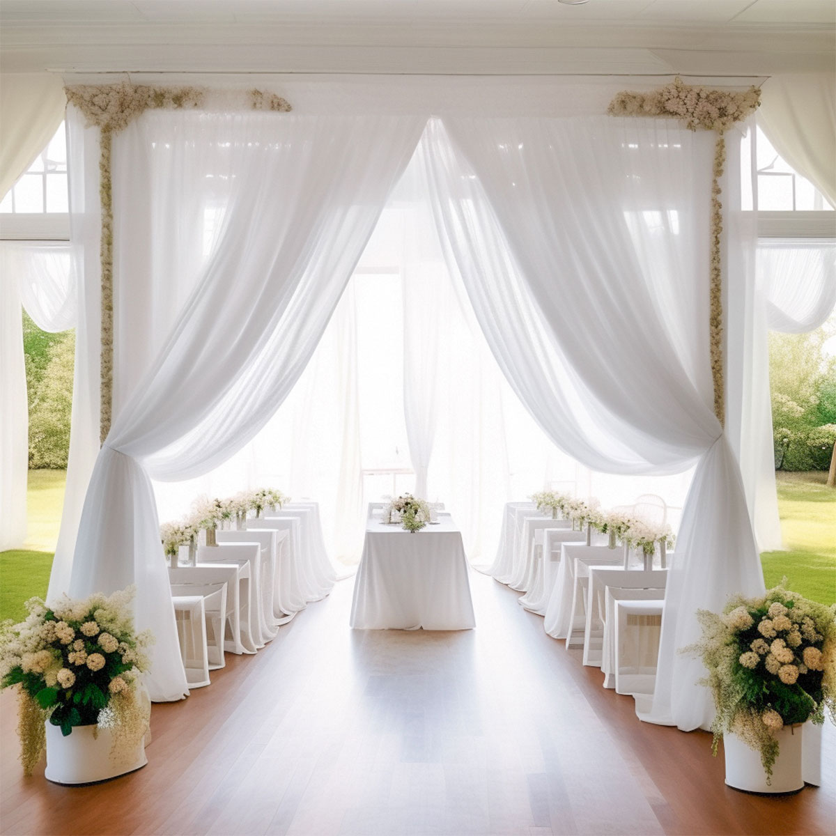 لفة تول أبيض لتزيين حفلات الزف - مراجعة Chair Sash Organza وسعره